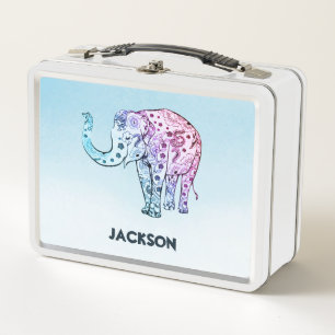 Paisley Elephant Metal Lunch Box