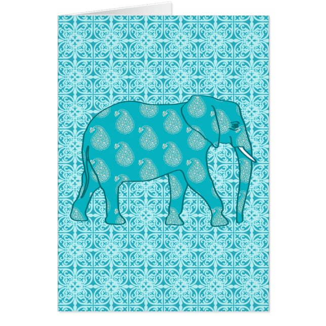 Paisley elephant - turquoise and aqua (Front)