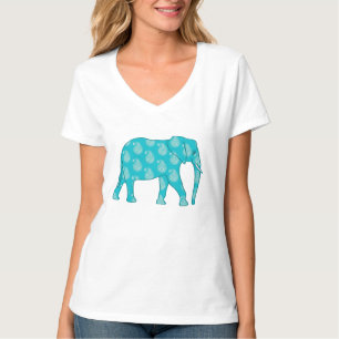 Paisley elephant - turquoise and aqua T-Shirt