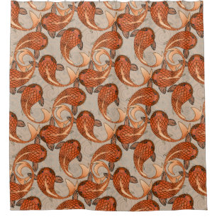 paisley fish bisque shower curtain