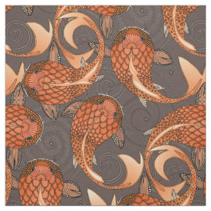 paisley fish chocolate martini fabric