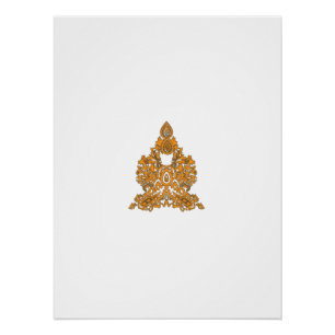 Paisley Floral Art • Orange Boho Decor