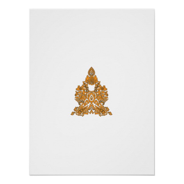 Paisley Floral Art • Orange Boho Decor (Front)
