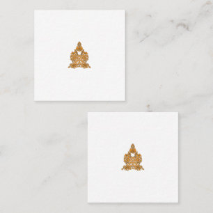 Paisley Floral Art • Orange Boho Decor Square Business Card