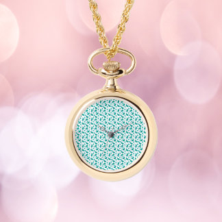 Paisley Floral Boho Design Green Blue Watch