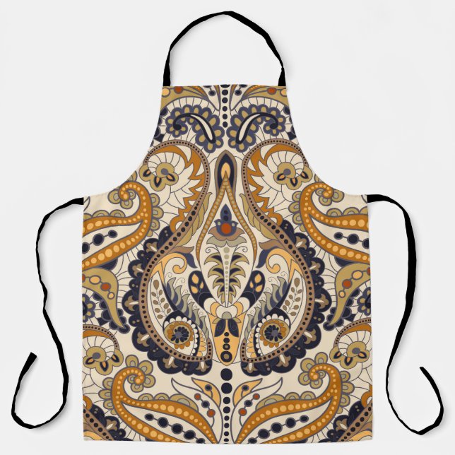 Paisley Floral: Colourful Seamless Design Apron (Front)