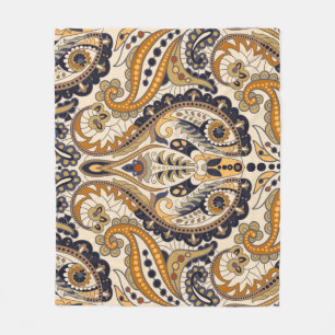Paisley Floral: Colourful Seamless Design Fleece Blanket