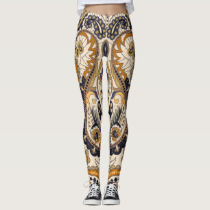 Paisley Floral: Colourful Seamless Design Leggings