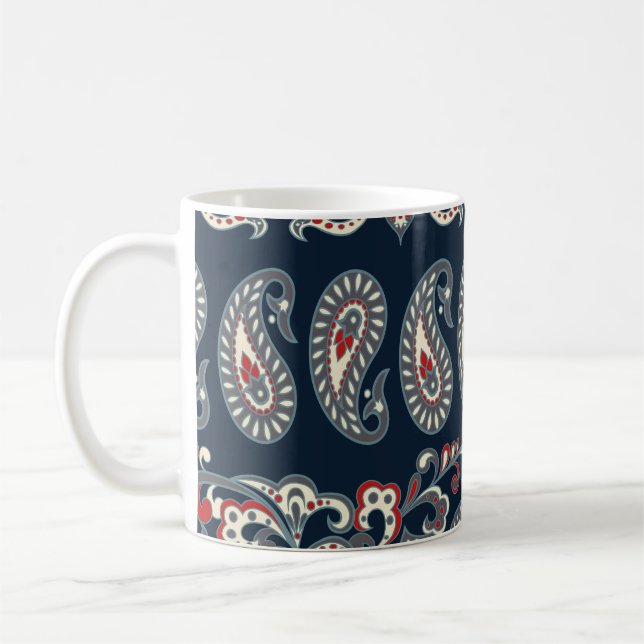 Paisley floral, damask vintage pattern. coffee mug (Left)
