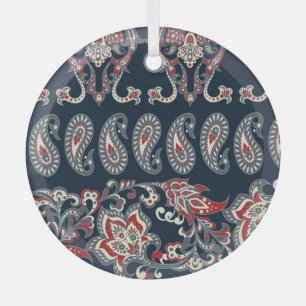 Paisley floral, damask vintage pattern. glass tree decoration