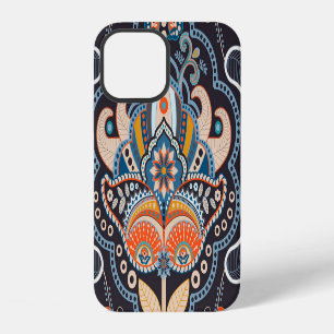 Paisley Floral: Dark Indian Pattern iPhone 12 Case