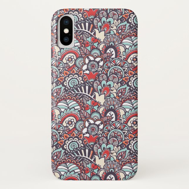 Paisley Floral Doodle Pattern Case-Mate iPhone Case (Back)
