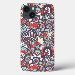 Paisley Floral Doodle Pattern iPhone 13 Case