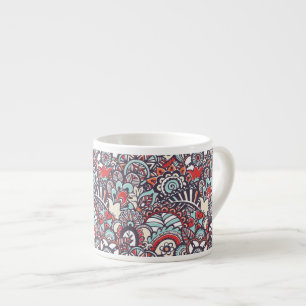 Paisley Floral Doodle Pattern Espresso Cup