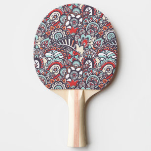 Paisley Floral Doodle Pattern Ping Pong Paddle