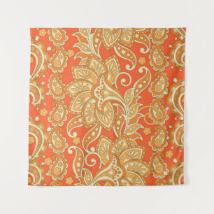 Paisley Floral ethnic seamless Pattern. Arabic Orn Tapestry
