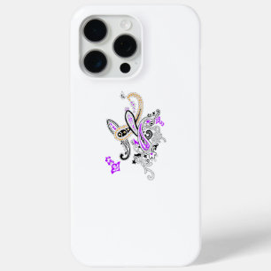 Paisley Floral Motif – Boho White Purple Orange iPhone 15 Pro Max Case