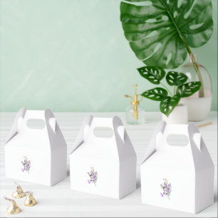 Paisley Floral Motif – Boho White Purple Orange  Favour Box