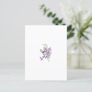 Paisley Floral Motif – Boho White Purple Orange Postcard