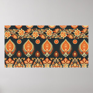 Paisley Floral oriental ethnic Pattern. Seamless A Poster