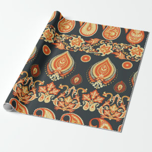 Paisley Floral oriental ethnic Pattern. Seamless A Wrapping Paper