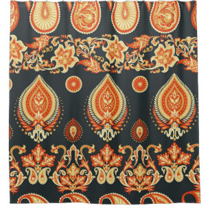 Paisley Floral: Oriental Ethnic Seamless Shower Curtain