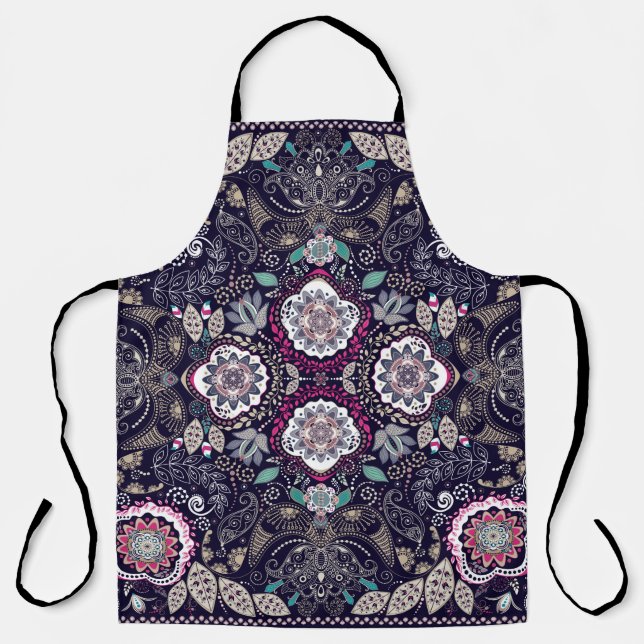 Paisley floral pattern apron (Front)