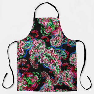 Paisley Floral Pattern, Ethnic Background. Apron