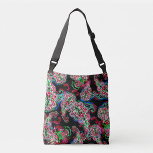 Paisley Floral Pattern, Ethnic Background. Crossbody Bag