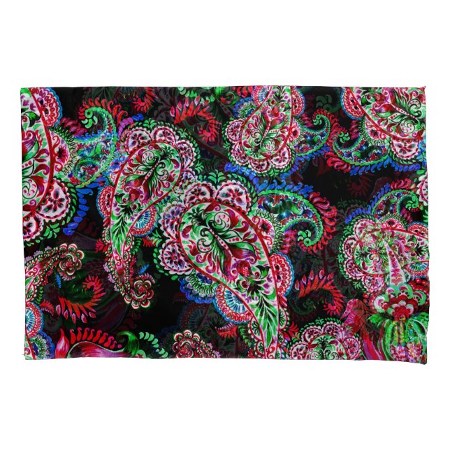 Paisley Floral Pattern, Ethnic Background. Pillowcase (Front)