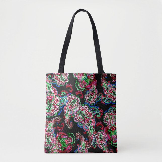 Paisley Floral Pattern, Ethnic Background. Tote Bag (Front)