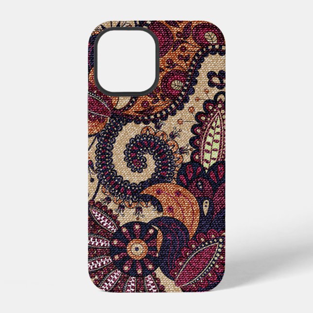 Paisley floral seamless pattern with decorative fl iPhone case (Back)