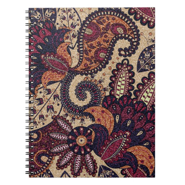 Paisley floral seamless pattern with decorative fl notebook (Front)
