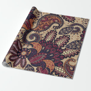 Paisley floral seamless pattern with decorative fl wrapping paper