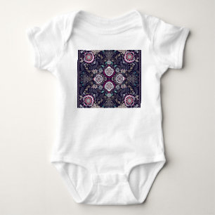 Paisley floral, square pocket design. baby bodysuit