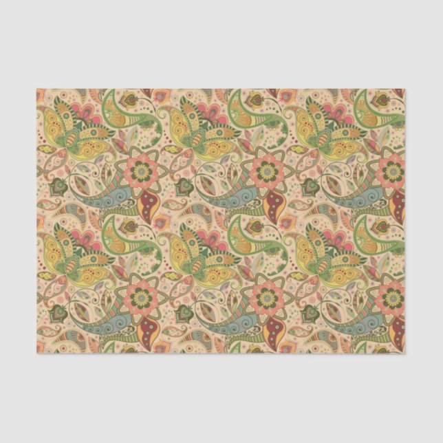 Paisley Flower Decorative Tissue Paper (Front)