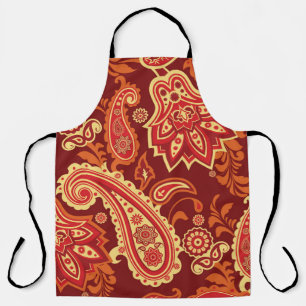 Paisley, flowers: ornamental seamless pattern apron