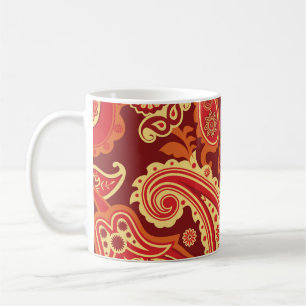 Paisley, flowers: ornamental seamless pattern coffee mug