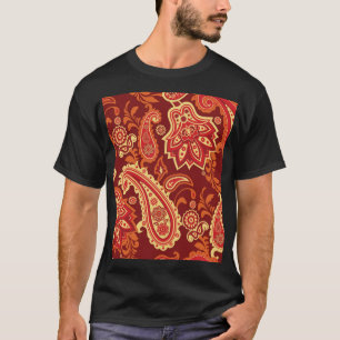Paisley, flowers: ornamental seamless pattern T-Shirt
