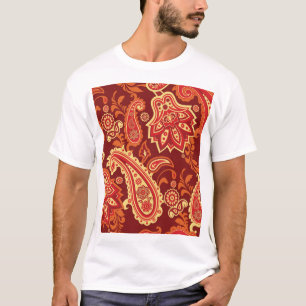 Paisley, flowers: ornamental seamless pattern T-Shirt