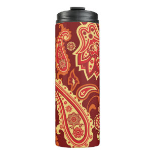 Paisley, flowers: ornamental seamless pattern thermal tumbler