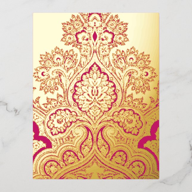Paisley Foil Holiday Postcard (Front)