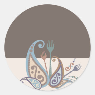paisley forks from my kitchen cooking gift sticker
