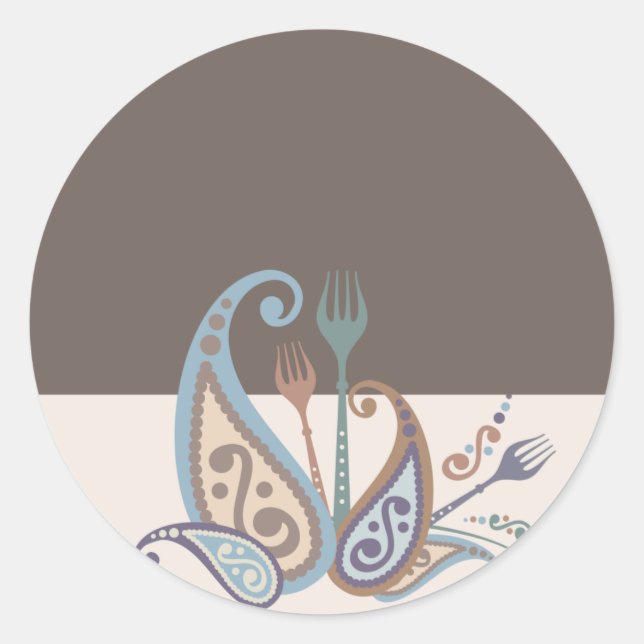 paisley forks from my kitchen cooking gift sticker (Front)
