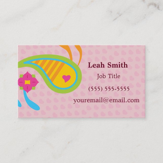Paisley Fun Business Card (Front)