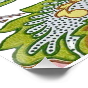 Paisley Garden Stylised Floral Embroidery Poster