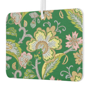 Paisley Garden Stylized Floral Embroidery Car Air Freshener