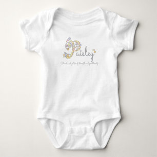 Paisley girls P name meaning custom baby apparel Bodysuit
