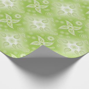 Paisley Green Lime pattern. Wrapping Paper
