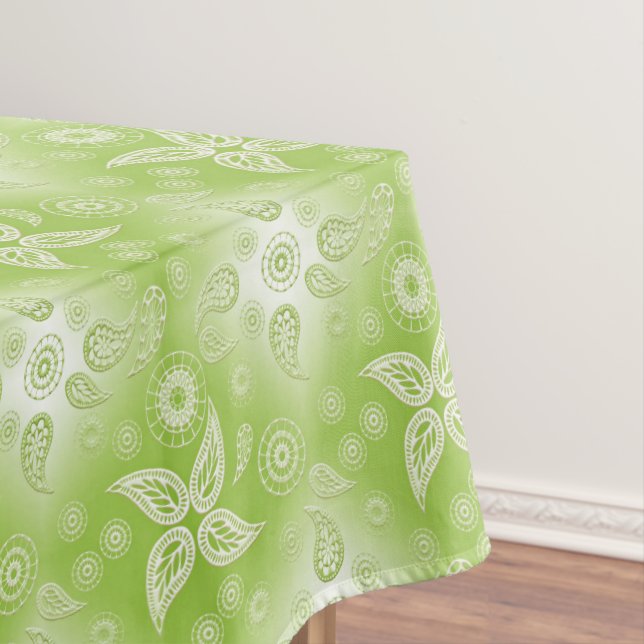 Paisley green summer pattern. tablecloth (In Situ)